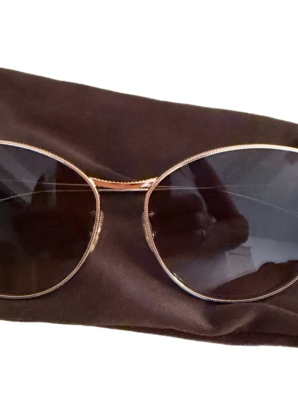 Oliver Peoples Gold Frame Sunglasses with Gray Lenses